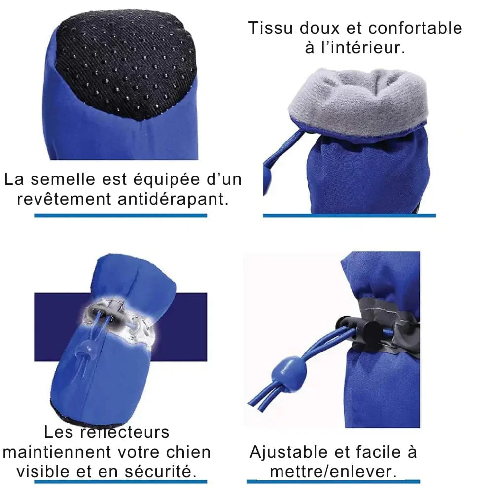 PawGlow - Chaussures de Protection Réfléchissantes pour Chiens (x4)